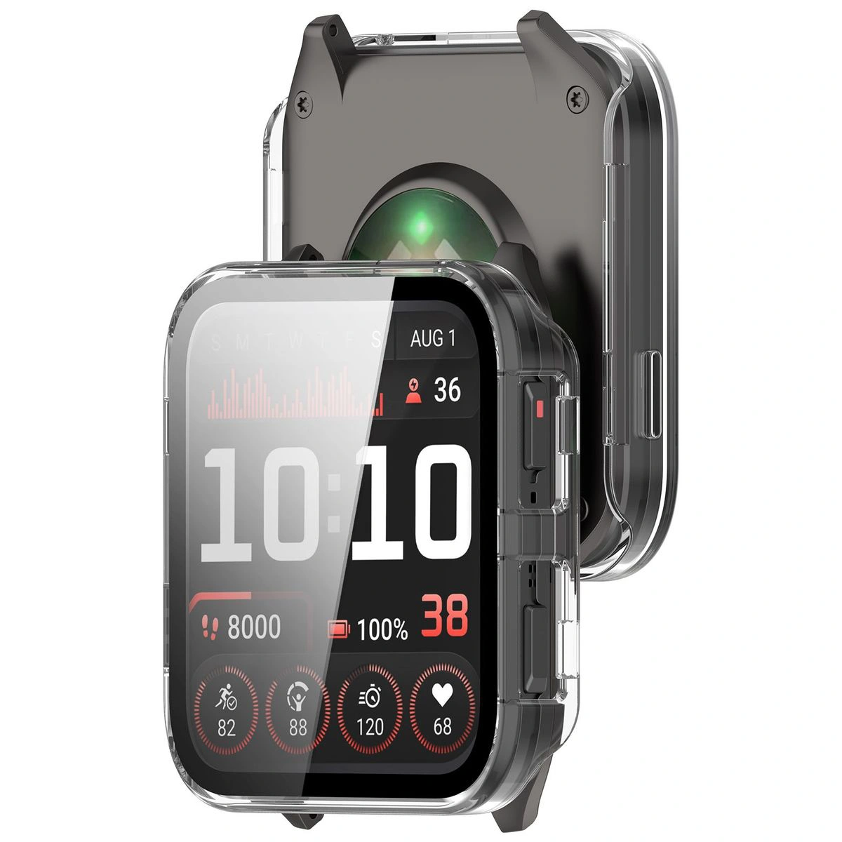 Etui z wbudowanym szkłem Bizon Case Watch Adamo do Garmin Venu X1